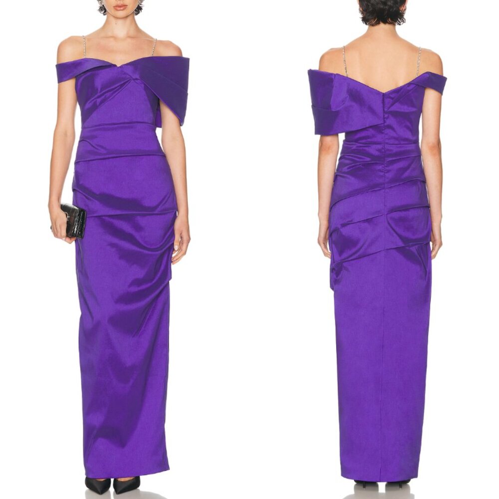 Rachel Gilbert Dahli Gown Maxi Dress 4/6/8/10 Purple Cocktail Party